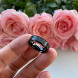 6mm Tungsten Wedding Band Beveled Edges Comfort Fit