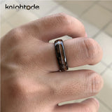 6mm Tungsten Wedding Band Stainless Steel Arrow Inlay Ring