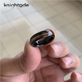 6mm Tungsten Wedding Band Stainless Steel Arrow Inlay Ring