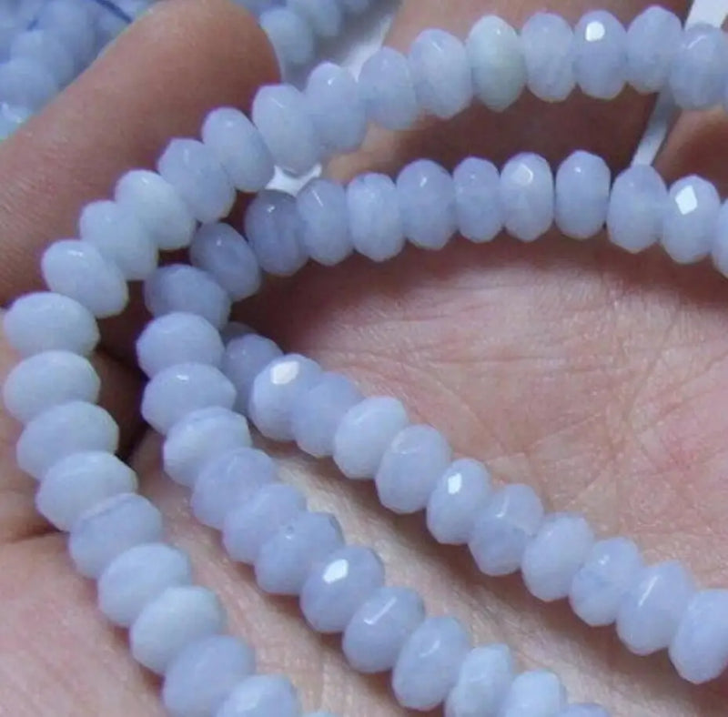 6mm Chalcedony Faceted Rondelle Beads