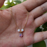 6mm Opal Star Necklace 925 Silver Box Chain