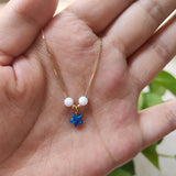 6mm Opal Star Necklace 925 Silver Box Chain
