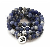 6mm Square Sodium Stone 108 Beads Pendant Bracelet Unisex Yoga