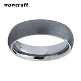 6mm Tungsten Carbide Wedding Band Women Brushed Domed Comfort Fit