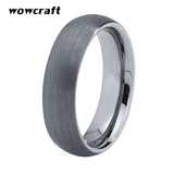 6mm Tungsten Carbide Wedding Band Women Brushed Domed Comfort Fit