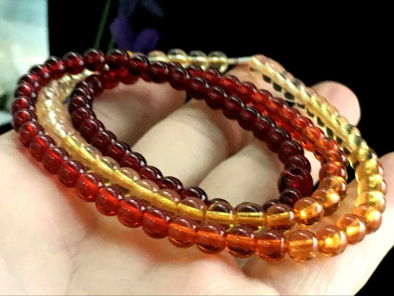 6mm Natural Mexico Succinum Amber Necklace Bracelet