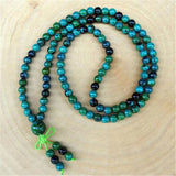 6mm Chrysocolla Stone 108 Beads Tassel Necklace Bracelet
