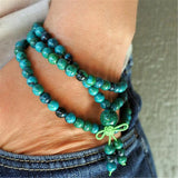 6mm Chrysocolla Stone 108 Beads Tassel Necklace Bracelet
