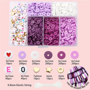 6mm Clay Flat Beads Jewelry Making Set DIY Accessories