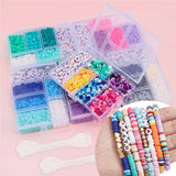6mm Clay Flat Beads Jewelry Making Set DIY Accessories