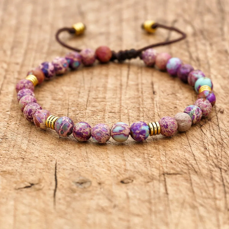6mm Colorful Beads Natural Stone Strand Friendship Bracelet