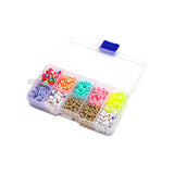 Colorful Polymer Clay Spacer Beads Kit Acrylic Round Letter Bead Box