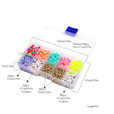 Colorful Polymer Clay Spacer Beads Kit Acrylic Round Letter Bead Box