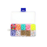 Colorful Polymer Clay Spacer Beads Kit Acrylic Round Letter Bead Box