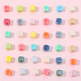 6mm Cream Square Ceramic Beads DIY Beads Jewelry Material Accessories