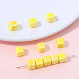 6mm Cream Square Ceramic Beads DIY Beads Jewelry Material Accessories