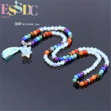 6mm Multi-circle Opal Bracelet/Necklace Mer-Ka-Ba Charm 7 Chakra Tassel