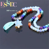 6mm Multi-circle Opal Bracelet/Necklace Mer-Ka-Ba Charm 7 Chakra Tassel