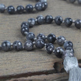 6mm Faceted Sparkle 108 Bead Tassel Necklace Buddhism Meditation