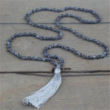 6mm Faceted Sparkle 108 Bead Tassel Necklace Buddhism Meditation