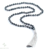 6mm Faceted Sparkle 108 Bead Tassel Necklace Buddhism Meditation