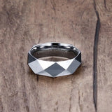 6mm Tungsten Carbide Steel Rhombus Cut Band Ring Color/Rose Rings Women Wedding