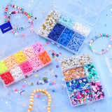 6mm Flat Clay Beads Set With Pearl Letter Beads