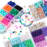 6mm Flat Clay Beads Set With Pearl Letter Beads