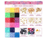 6mm Flat Round Polymer Clay Beads Kit for DIY Bracelet Making