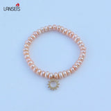 6mm Freshwater Pearls Bracelet, Stainless Steel Girl Charm Jewelry