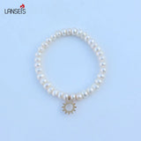 6mm Freshwater Pearls Bracelet, Stainless Steel Girl Charm Jewelry