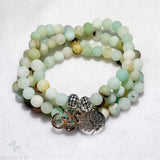 6mm Frosted Amazonite Tree of Life Bracelet Buddhism Meditation