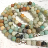 6mm Frosted Amazonite Stone 108 Beads Pendant Bracelet Reiki Healing
