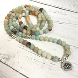 6mm Frosted Amazonite Stone 108 Beads Pendant Bracelet Reiki Healing
