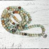 6mm Frosted Amazonite Stone 108 Beads Pendant Bracelet Reiki Healing