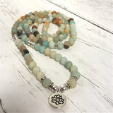 6mm Frosted Amazonite Stone 108 Beads Pendant Bracelet Reiki Healing