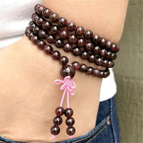 6mm Garnet Stone 108 Beads Tassel Necklace Bracelet Prayer Spirituality