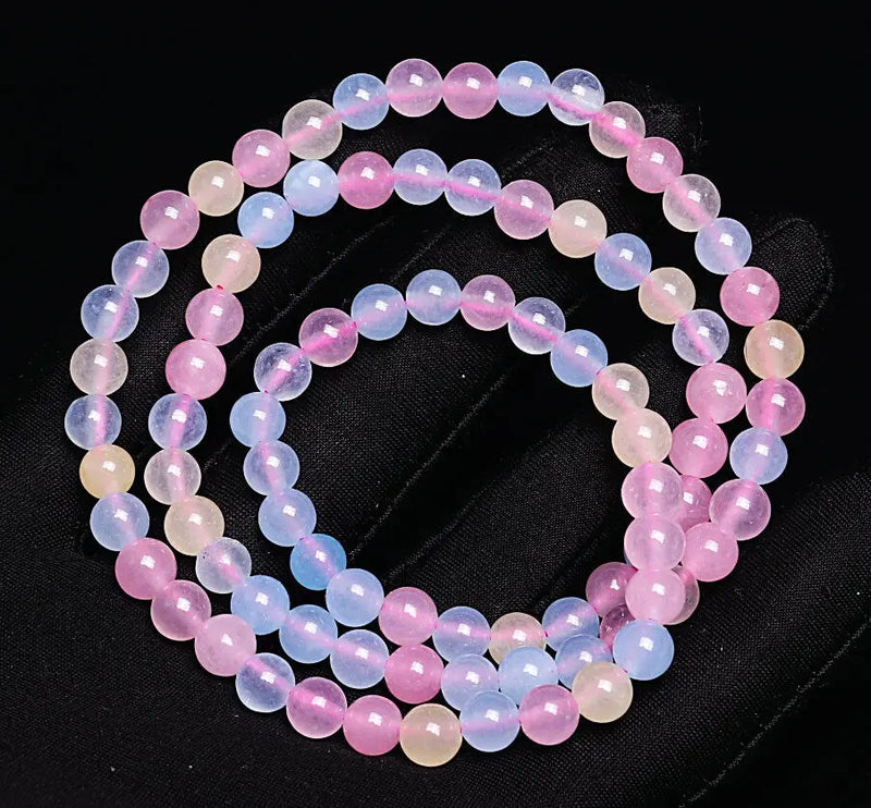 6mm Natural Morganite Gemstone Beads Bracelet AAAA