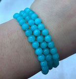 Green Quartzite Bead Bracelet - 6mm Round Gemstone
