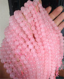 6mm Pink Rose Quartz Gemstone Loose Beads Fine Jewelry