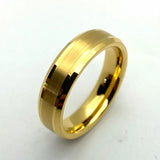 6mm Tungsten Carbide Rings with Dual Stripe Brushed Finish