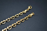 Heart Shape Necklace Chains Plating 6mm Length Jewelry Making Supplies