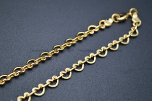 Heart Shape Necklace Chains Plating 6mm Length Jewelry Making Supplies