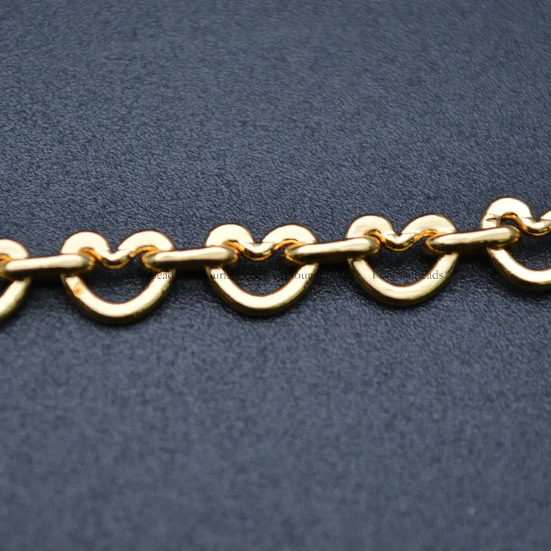 Heart Shape Necklace Chains Plating 6mm Length Jewelry Making Supplies