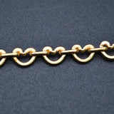 Heart Shape Necklace Chains Plating 6mm Length Jewelry Making Supplies