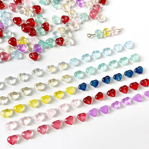 6mm Crystal Czech Glass Heart Beads for DIY Couples Jewelry