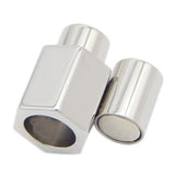 6mm Hexagon Stainless Steel Magnetic Clasps For Leather Cord Jewelry BXGC-065