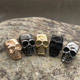 6mm Hole Stainless Steel Skull Charms Beads for DIY Leather Bracelet