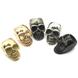 6mm Hole Stainless Steel Skull Charms Beads for DIY Leather Bracelet