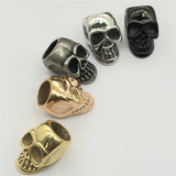 6mm Hole Stainless Steel Skull Charms Beads for DIY Leather Bracelet